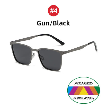Men’s Retro Rectangular Polarized Sunglasses VIVIBEE, Matte Black UV400 Eyewear, Women Stylish Outdoor Driving Glasses