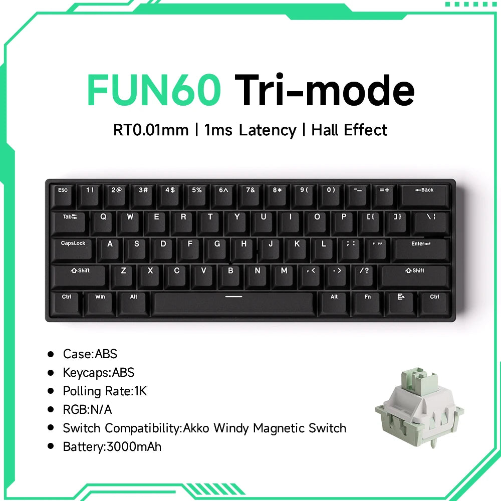 Akko MonsGeek FUN68 FUN60 PRO&MAX Tastiera magnetica HE 60% 65% Tastiere da gaming Rapid Trigger 8K Tastiera custom per gamer Esports