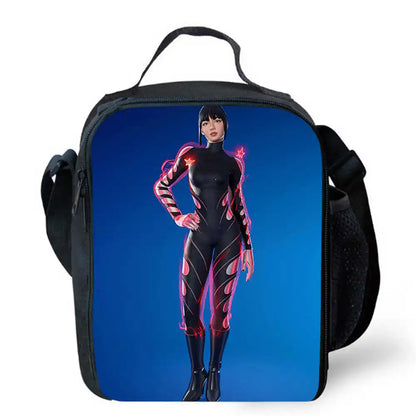 Lunch Bags for Children,Cartoon Fort-nite School Picnic Bags for Girls Boys,Kids Insulated Cooler Lunch Bags Portable Lightweigh