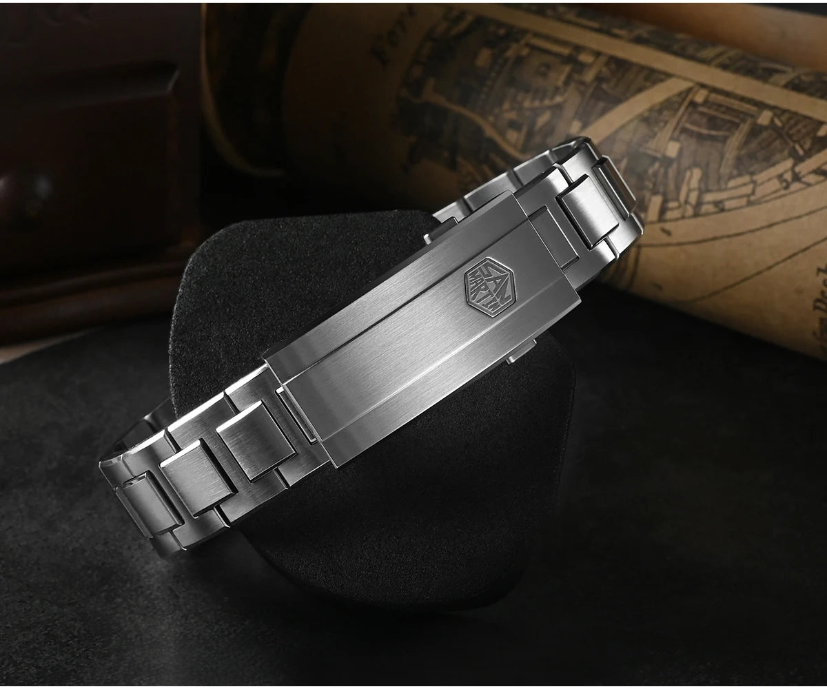 San Martin 39mm Miyota 9015 Turbine Guilloche MOP Dial Men Luxury Watch Automatic 3H Date Quick Adjust BGW-X1 Luminous SN0150-1