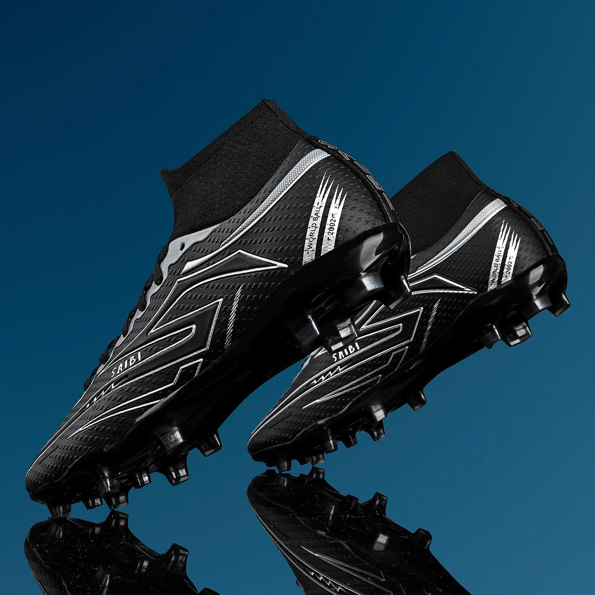 AG/FG Long Studs Soccer Shoes, PU Fabric Mixed Upper, TPU Sole Wear-Resistant Anti-Slip, Men Women Kids Youth Outdoor Sports