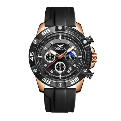 ONOLA New Fashion Casual Men's Watch Multi functional Fluorescent Tape Waterproof Quartz Military Watch Men's Clock High Quality