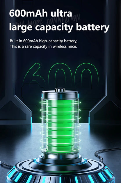 Warvank SX01 Wireless Gaming Mouse Smart Screen Display 6-speed DPI Adjustment 600mAh Rechargeable Silent Office Bluetooth Mouse