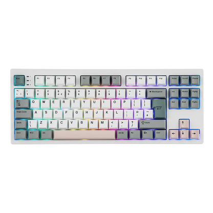 Teclado mecánico EPOMAKER TH87 con distribución ISO-UK TKL, con cable/BT/inalámbrico 2.4Ghz, NKRO, batería de 10000mAh y luz RGB