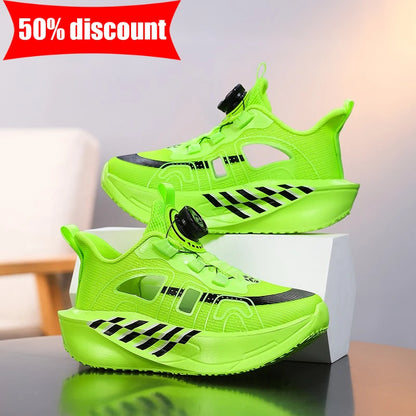 Childrens Running Shoes Comfortable Mesh Boys Outdoor Training Shock-absorbing Tennis Shoes New Hollow Breathable Casual Shoes