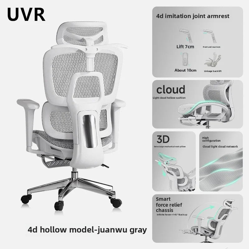 UVR Gaming Office Chair Adjustable Ergonomic Swivel Chair with Reclining Backrest, Computer Desk Chair with Armrests, Live Streaming Chair for Home Office