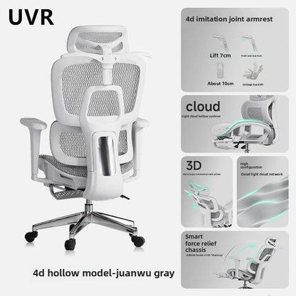 UVR Gaming Office Chair Adjustable Ergonomic Swivel Chair with Reclining Backrest, Computer Desk Chair with Armrests, Live Streaming Chair for Home Office