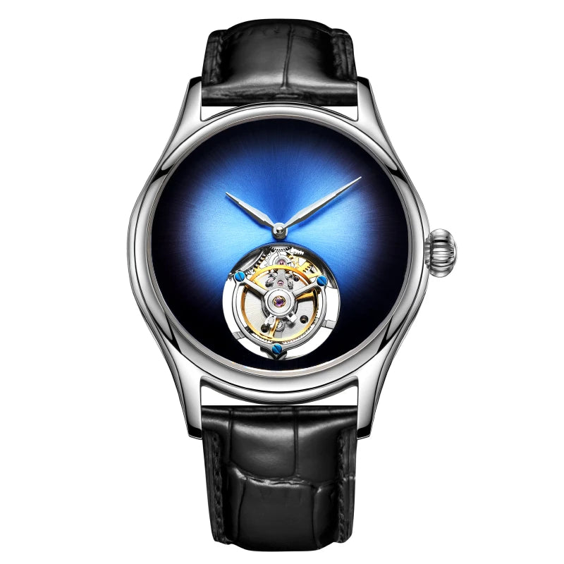 AESOP Flying Tourbillon Skeleton Watch For Men Mekanisk vattentät herrklocka Lyxigt urverk Rostfritt stål