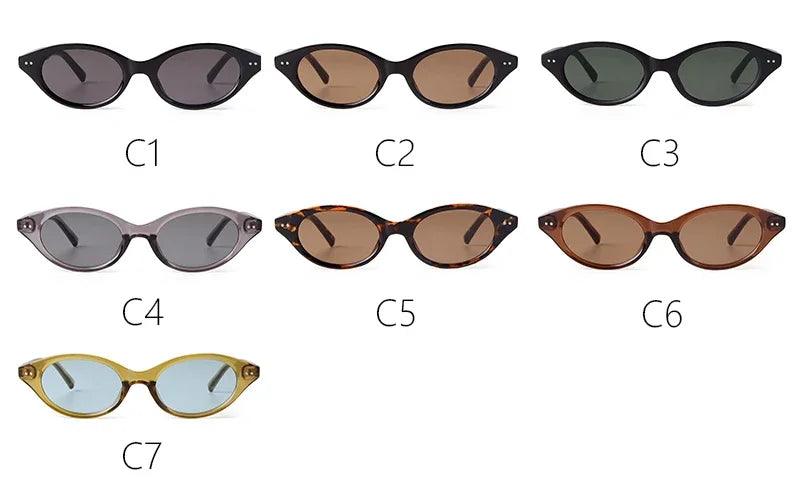 Trend Tortoise Shell Cat Eye Sunglasses 2025 Women Men Brand Designer Sun Glasses Cateye Rivets Narrow Frame Shades Female UV400