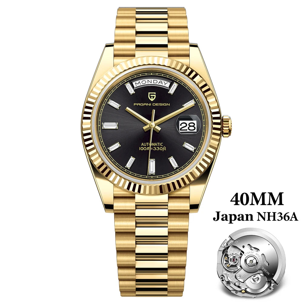 PAGANI DESIGN 2024 New DD40 NH36A Men's Watches Luxury Automatic Mechanical Watch For Men AR Sapphire Glass Date Wristwatch Men