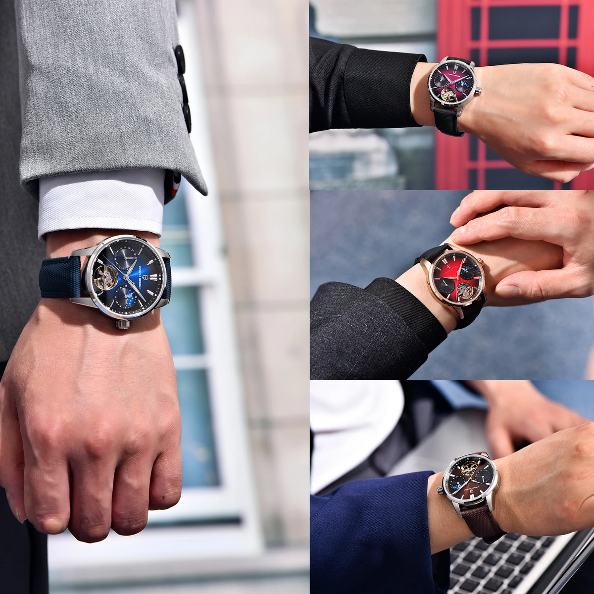 PAGANI DESIGN 41mm Men’s Luxury Mechanical Watch  Sapphire Crystal, Leather Strap & Waterproof