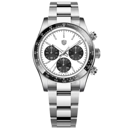 Rolls Timi Panda Men’s Watches – Quartz chronograph, luxury model, sapphire crystal with anti-reflective coating, water-resistant, sporty style