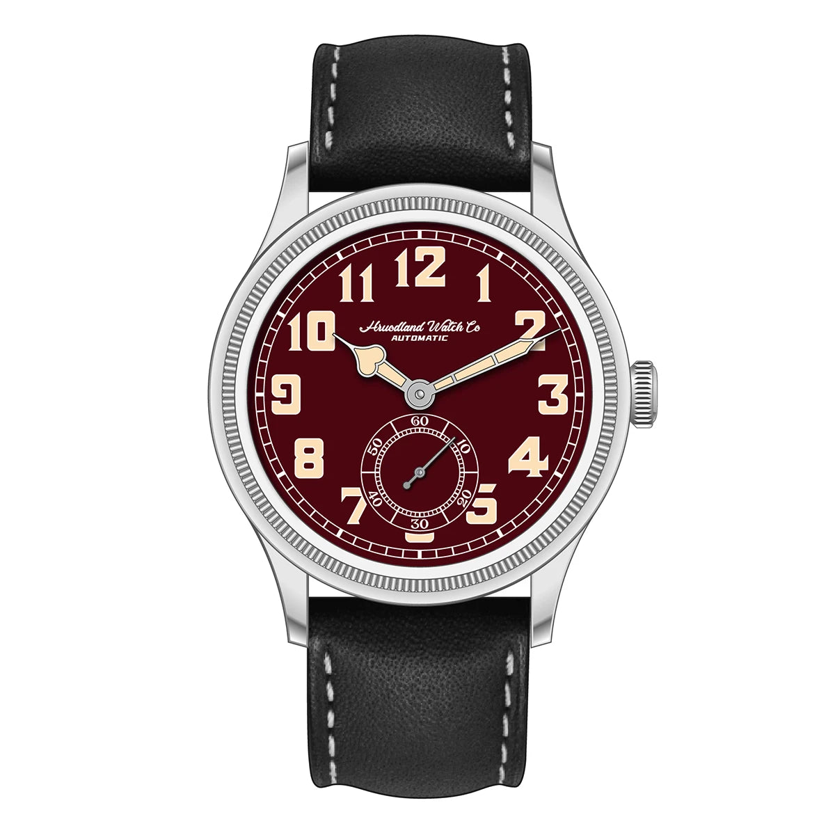Hruodland 2024 New Retro Classic Men Watches Automatic Mechanical Stainless Steel Brown Leather Diving Wristwatch for Male