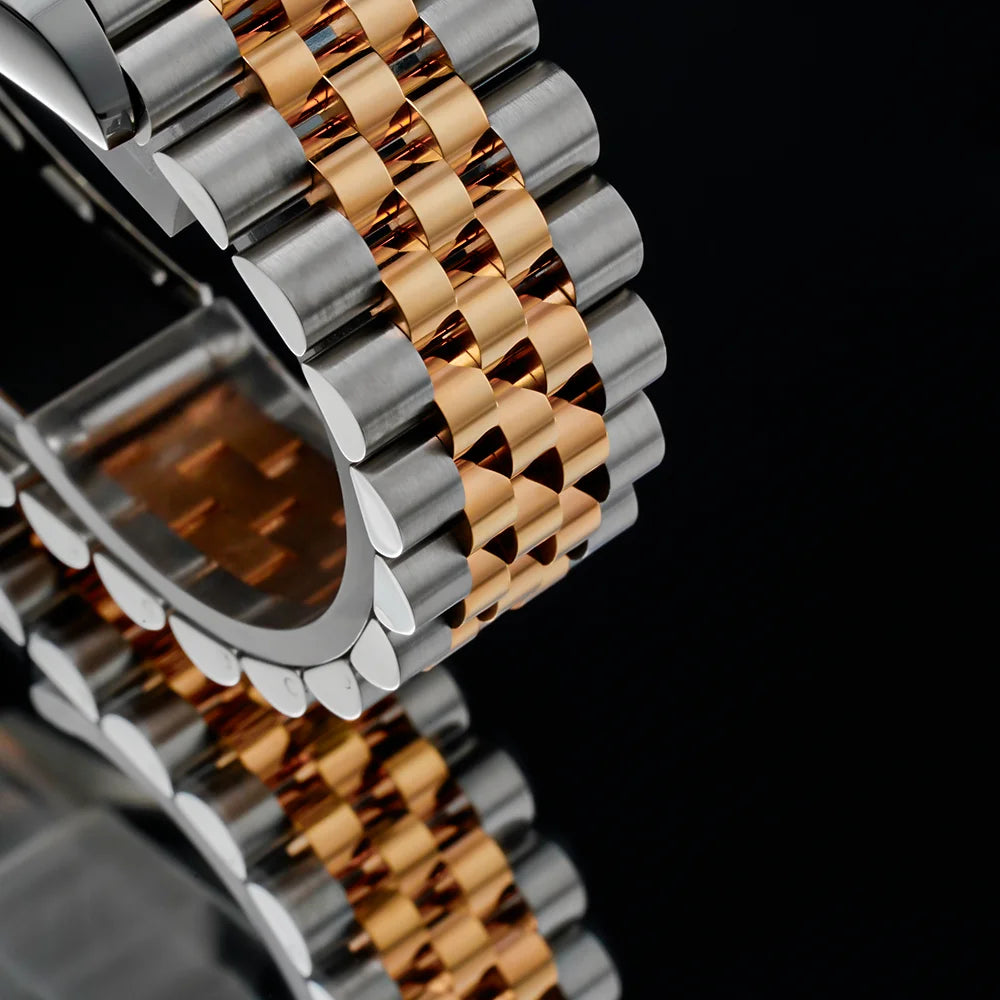 Eniton 36mm Men's Mechanical Watch with Stainless Steel Peacock Stone Tiger Eye Dial And NH35 Movement