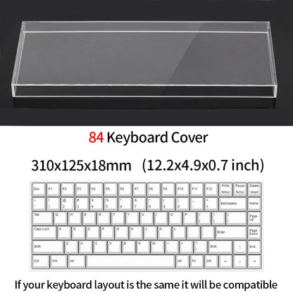 Funda protectora transparente de acrílico para teclado mecánico, cubierta antipolvo para teclado de 60/61/64 96 98104/108 teclas y cubierta para ratón