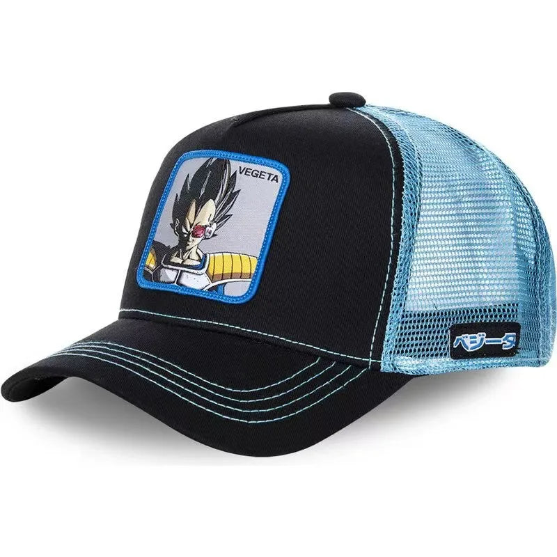 Casquette de baseball ajustable et respirante en maille avec languette brodée « Dragon Ball » : casquette de protection solaire pour hommes et femmes, adaptée aux activités de plein air