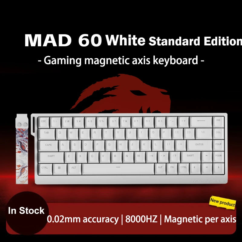 MADLIONS Mad 60he Mad60HE Mad 68HE Teclado mecánico para gaming personalizado con interruptor magnético, cableado, hot swap y tasa de sondeo de 8K
