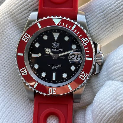 Steeldive Brand Watch SD1953C Red Bezel Diver Watch Men 300M Waterproof Sapphire Glass BGW9 Luminous NH35 Automatic Dive Watch