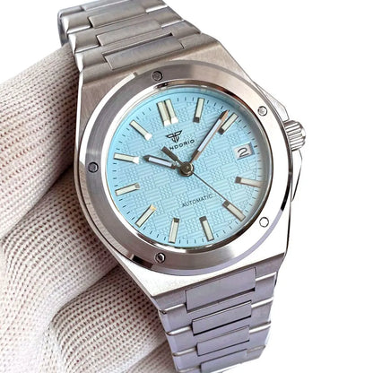 Tandorio Neue schwarze luxuriöse Business-Herrenuhr im Engineer-Stil, mechanisch, Saphirglas, 100m wasserdicht, NH35A Automatikuhren