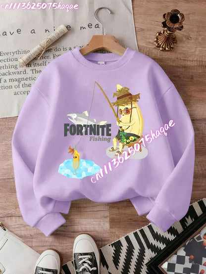 New Fortnites Kids Sweatshirts Cartoon Game Character Printed Hoodie Autumn Casuals Children Tops Winter Baby Boys Clothing