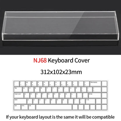 Funda protectora transparente de acrílico para teclado mecánico, cubierta antipolvo para teclado de 60/61/64 96 98104/108 teclas y cubierta para ratón