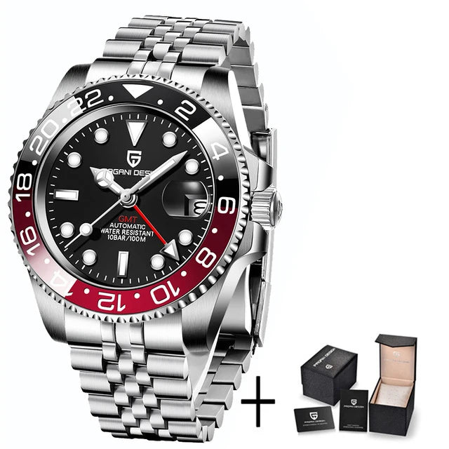 2025 New PAGANI DESIGN Luxurys Men Mechanical Watches Stainless Steel GMT Watch Top Brand Sapphire Glass Men for Watch PD-1662