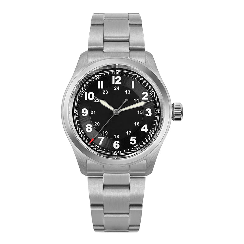 Relógio de Quartzo Vintage Militar Militado ML08 V2 com Movimento VH31, Vidro Duplo de Safira, Luminescência C3 BGW-9, Impermeável, 38mm