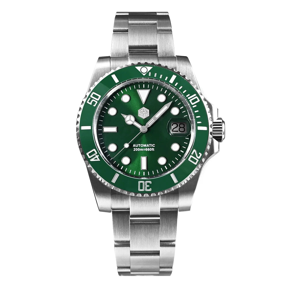 San Martin Watch New Upgraded Sub Men PT5000 ST2130 Automatic Diving Watches with Ceramic Bezel 200m Waterproof Sapphire SN0017G