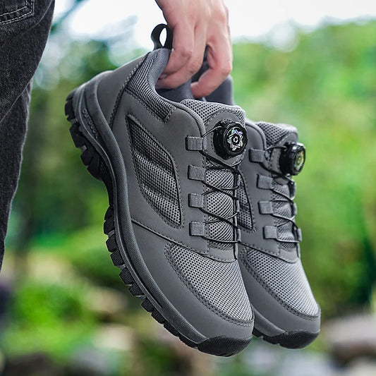 Męskie wiosenno-jesienne buty sportowe outdoor z obrotową klamrą, wygodne i komfortowe antypoślizgowe buty trekkingowe, duże rozmiary 39-48