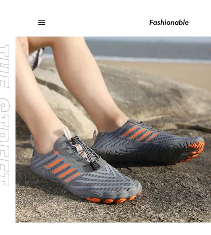 Vandsandaler til mænd og kvinder, barfodssko, hurtigtørrende strandsandaler, lette sportssko, vandreture, surfing, sejlsport, fiskeri