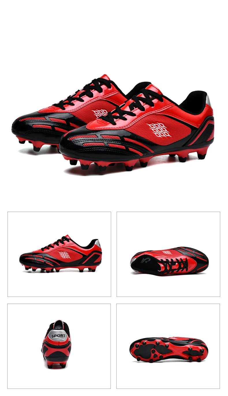 Chaussures de Football pour hommes, bottes de Football sur gazon, clous de sol fermes, baskets antidérapantes pour garçons, baskets originales d'entraînement sur le terrain en plein air