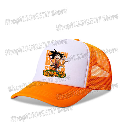 Dragon Ball baseball sapka, anime-nyomtatott sapkák, lélegző, csúcsos sapka, rajzfilm, Goku, nyári sport, snapback, hálós napellenzős sapka, gyermekajándék