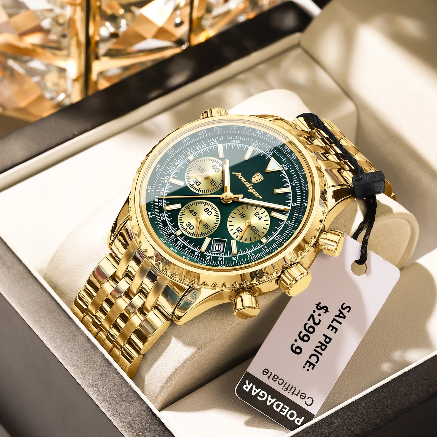 POEDAGAR Fashion Military Men's Watches Waterproof Luminous Date Chronograph Man Watch Stainless Steel Luxury Quartz Male Clock