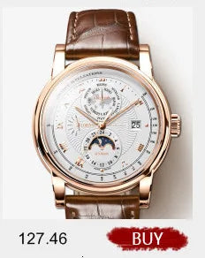 Luxury Brand Switzerland LOBINNI Perpetual Calendar Seagull Automatic Mechanical Men's Watches Sapphire Multi-function L13019-11