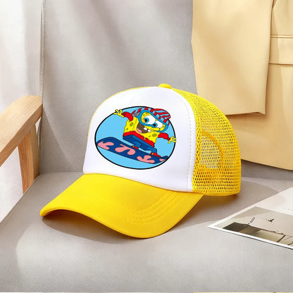 Cute SpongeBobs Baseball Cap Movie Cartoon Round Role Boy Girl Kids Adult Sport Casual Sunshade Adjustable Anime Peaked Mesh Hat