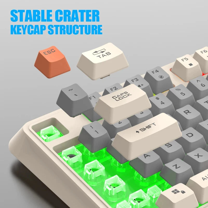 K82 Gaming Keyboard Glows Wired USB Desktop PC/Notebook Available 19-key punchless knob to adjust volume