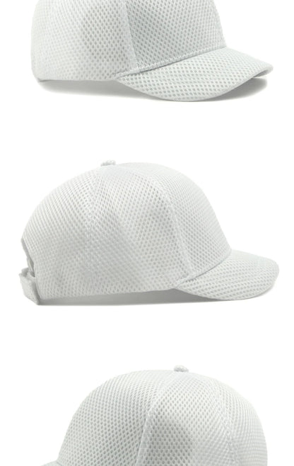 HT4828 Casquette de baseball à visière courte de 5 cm pour homme, 6 panneaux, en maille respirante, style « trucker », pour hommes et femmes, unie, à fermeture à pression