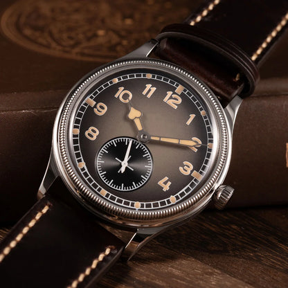 Hruodland 2024 New Retro Classic Men Watches Automatic Mechanical Stainless Steel Brown Leather Diving Wristwatch for Male