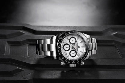 PAGANI DESIGN herenhorloge – Model met gekleurde wijzerplaten, luxe quartz-polshorloge, chronograaf met een uurwerk