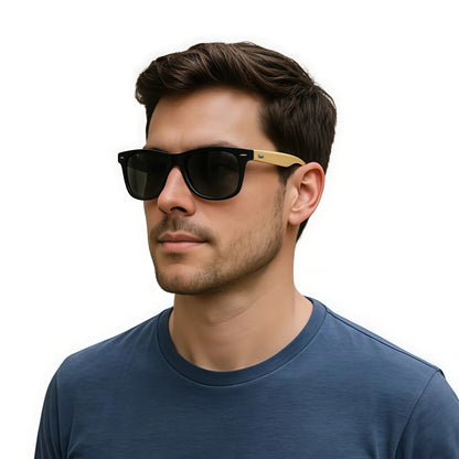 3PCS Bamboo Texture Square Sunglasses UV400, Fashion Unisex Classic - Lightweight for Casual Wear & Holidays