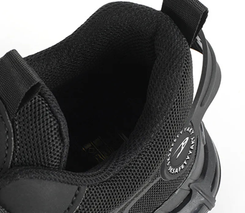 Men Ankle Work Safety Shoes Synthetic Upper Rubber Outsole Anti-Slip Wide Toe Box Anti-impact and Anti-piercing Shoes Men