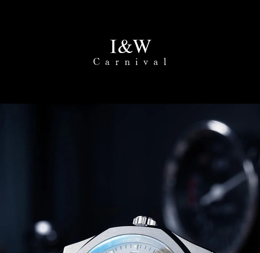 CARNIVAL Mens Mechanical Watch Brand Luxury Sapphire NH36 Movement Automatic Wrist Watches 50m Waterproof for Men Reloj Hombre