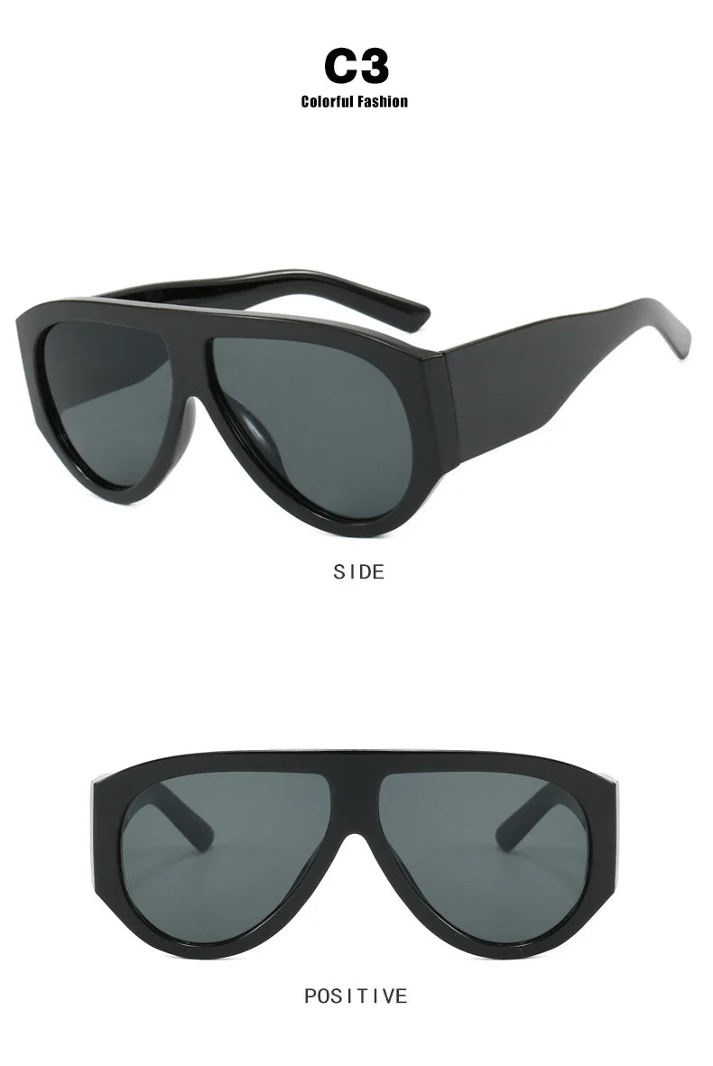 Luxury Pilot Oversized Sunglasses Women Brand Designer Big Frame Gradient Sun Glasses Fashion Goggle Shades Oculos De Sol