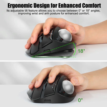 Lefon F33/F26C/F35B Trackball Mouse/ Bluetooth Ergonomic Mouse 2.4G Wireless Rechargeable Rollerball Mice for PC Office Drawing