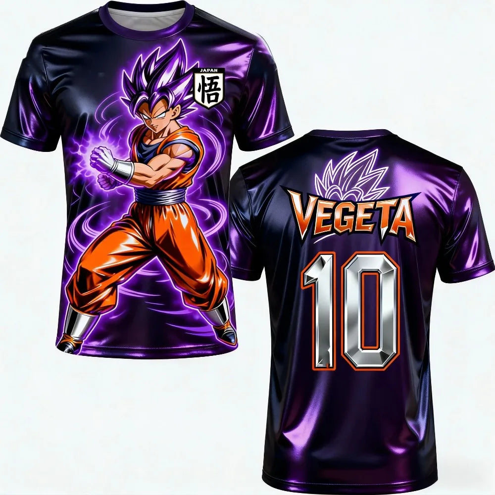 T-shirt estiva 2026 Dragon Ball da uomo traspirante con stampa 3D, casual, per famiglia, unisex, bambini, sport, calcio e allenamento