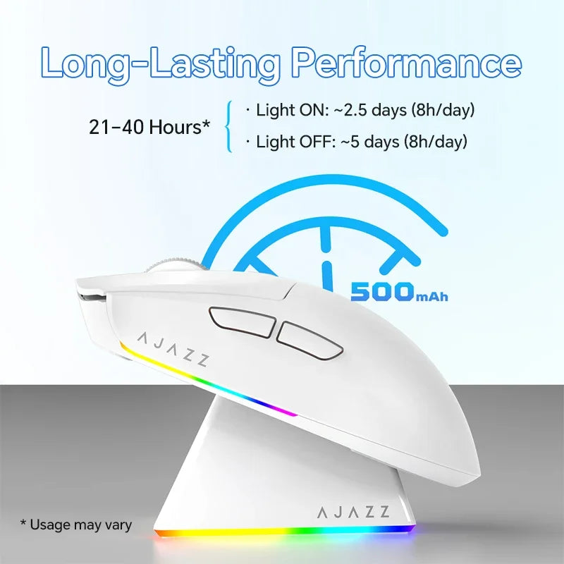 Mouse de gaming wireless AJAZZ AJ139 V2 MC/AJ139 PRO, senzor PAW3311/PAW3395, 12000DPI/26000DPI, 500mAh, mouse Bluetooth pentru PC