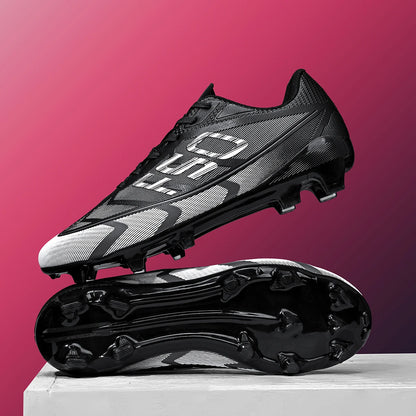 Lightweight AG/FG Soccer Cleats PU Fabric Sweat-Absorbent Upper TPU Non-slip Sole Durable Boys Girls Football Training