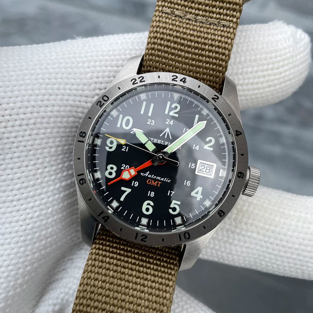 STEELFLIER Ufficiale SF792 GMT Orologio da polso meccanico Movimento NH34 Super BGW9 C3 Luminoso Impermeabile fino a 200 m Orologio da immersione di lusso da uomo