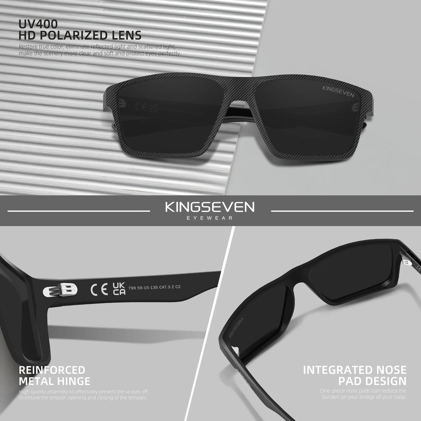 KINGSEVEN Polarized Sunglasses For Men Women Driving Glasses Male Goggle UV400 Driving Outdoor Eyewear TR90