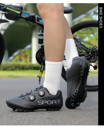 Scarpe da ciclismo ultraleggere, traspiranti e leggere, suole rigide compatibili SPD per allenamento e competizioni su bici da strada e mountain bike